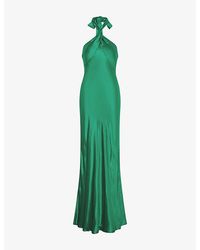 OMNES - Arles Halterneck Satin Maxi Dress - Lyst