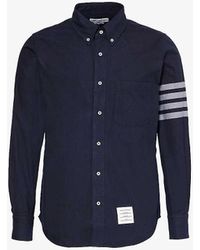 Thom Browne - Vy Four-bar Brand-patch Regular-fit Cotton Shirt - Lyst