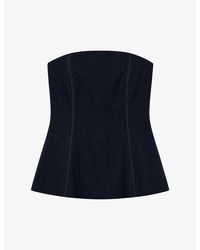 OMNES - Etta Strapless Linen-Blend Top - Lyst
