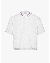 Thom Browne - Boxy-fit Short-sleeved Cotton Polo Shirt - Lyst