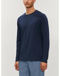 Derek Rose - Basel Long-Sleeved Stretch-Cotton Top - Lyst