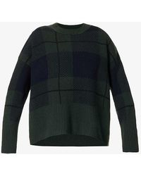 Barbour - Gloria Tartan-pattern Wool-blend Jumper - Lyst