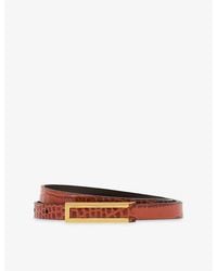 Reiss - Bronya Mock-Croc Leather Belt - Lyst