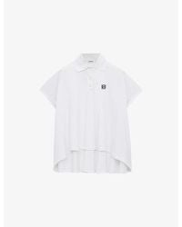 Loewe - Logo-Embroidered Dipped-Hem Cotton-Blend Polo Shirt - Lyst