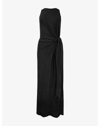 Ro&zo - Sleeveless Tie-Waist Stretch-Jersey Maxi Dress - Lyst