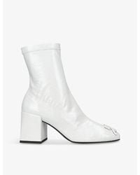 Courreges - Heritage Brand-plaque Vinyl Heeled Ankle Boots - Lyst