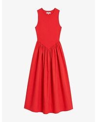 Ro&zo - Sleeveless Jersey-Bodice Cotton Midi Dress - Lyst