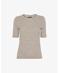 Whistles - Stripe-pattern Slim-fit Cotton T-shirt - Lyst