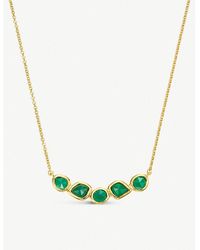 Monica Vinader - Siren Cluster 18ct Yellow-gold Vermeil And Green Onyx Necklace - Lyst