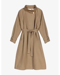 Maje - Double-Breasted Belted-Waist Cotton Trench Coat - Lyst