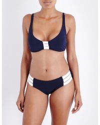Seafolly Block Party Halterneck Bikini Top - Blue