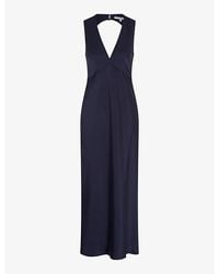 OMNES - Nova Tie-Back Satin Maxi Dress - Lyst