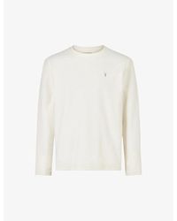 AllSaints - Rowe Logo-embroidered Long-sleeved Organic-cotton T-shirt X - Lyst