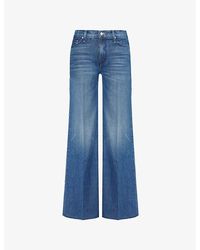 Mother - The Twister Sneak Raw-Hem Flared-Leg Mid-Rise Denim-Blend Jeans - Lyst