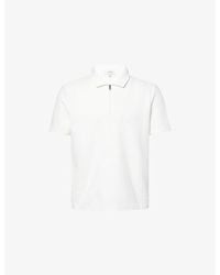 Arne - Cavour Textured Zip Woven Polo Shirt - Lyst