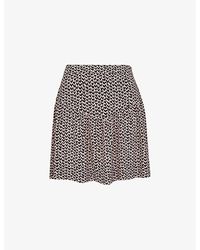Whistles - Heart-print High-rise Woven Mini Skirt - Lyst