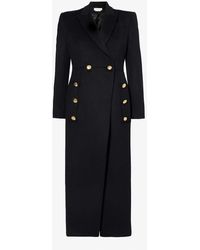 Alexander McQueen - Double-breasted Padded-shoulder Wool Coat - Lyst