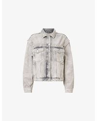 AllSaints - Chlo Stud-Embellished Denim Jacket - Lyst