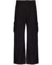 Dolce & Gabbana - Patch-pocket Relaxed-fit Wide-leg Linen Cargo Trousers - Lyst