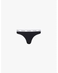 Calvin Klein - Modern Logo Low-Rise Stretch-Cotton Thong - Lyst