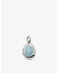 Monica Vinader - March Birthstone Sterling And Aquamarine Locket - Lyst