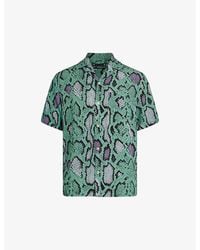 AllSaints - Serpenz Graphic-print Relaxed-fit Woven Shirt X - Lyst