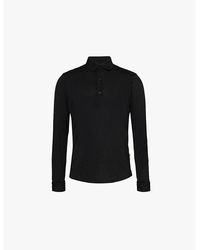 Orlebar Brown - Orlebar Sebastien Long-Sleeve Wool Stretch-Jersey Polo Shirt - Lyst