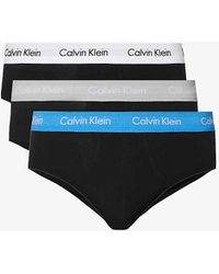 Calvin Klein - Logo-print Pack Of Three Stretch-cotton Brief - Lyst