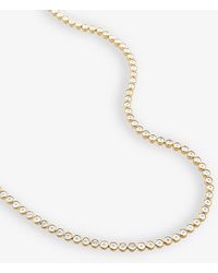 Monica Vinader - Essential 18ct Yellow -plated Vermeil Recycled Sterling-silver And 0.28ct Diamond Tennis Necklace - Lyst