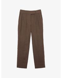 Reiss - Mila Wave-Trim Linen Trousers - Lyst