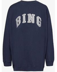 Anine Bing - Tyler Logo-embellished Cotton-blend Sweatshirt - Lyst
