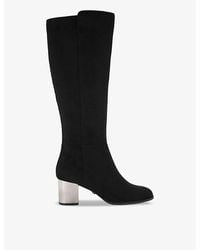 Carvela Kurt Geiger - Royale Block-Heel Faux-Suede Knee-High Boots - Lyst