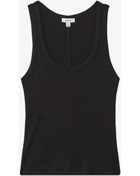 Reiss - Elle Scoop-neck Ribbed Stretch-cotton Vest Top - Lyst