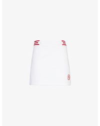 Sporty & Rich - Kelly Brand-embroidered Stretch-woven Mini Skirt - Lyst