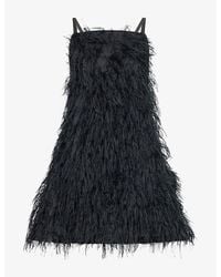 Jonathan Simkhai - Kalla Feather-Trim Jacquard Mini Dress - Lyst