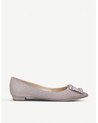Manolo Blahnik Hangisi Glitter Ballet Flats - Multicolour