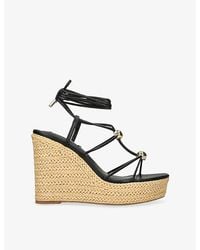 Steve Madden - Tulym Faux-Leather Wedge Sandals - Lyst