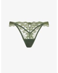 Lounge Underwear - Enchant Semi-Sheer Stretch-Lace Thong - Lyst