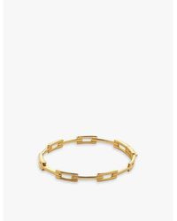 Monica Vinader - Signature Link 18Ct-Plated Vermeil Sterling- Bangle - Lyst