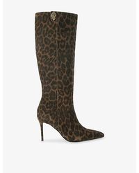 Kurt Geiger - Belgravia Suede Heeled Knee-High Boots - Lyst