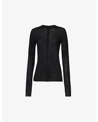 Uma Wang - Long-sleeved Brushed-texture Cashmere Knitted Top - Lyst