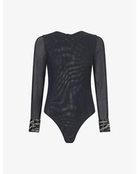 GRACE FAENA - The Zebra Mesh Bodysuit - Lyst