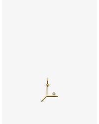 Monica Vinader - Solitaire Diamond Initial Y 18Ct- Vermeil And 0.035Ct Lab-Grown Diamond Pendant - Lyst