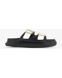 Alohas - Buckle-embellished Leather Sandals - Lyst
