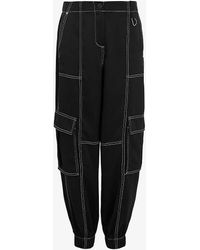 AllSaints - Fran Patch-pocket Tapered-leg High-rise Woven Cargo Trousers - Lyst