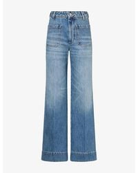 Victoria Beckham - Alina Wide-Leg Cotton Denim Jeans - Lyst