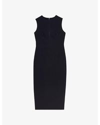 Ted Baker - Dk-vy Elissii Sheer-panelled Stretch-woven Midi Dress - Lyst