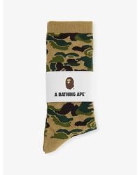 A Bathing Ape - Camo Crew Knit Socks - Lyst