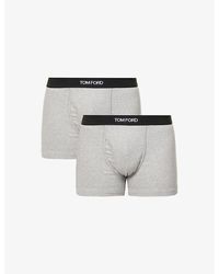 Tom Ford - Logo-waistband Stretch-cotton Boxers Pack Of Two - Lyst