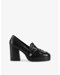 The Kooples - Buckle-Embellished Fringed Heeled Leather Shoes - Lyst
